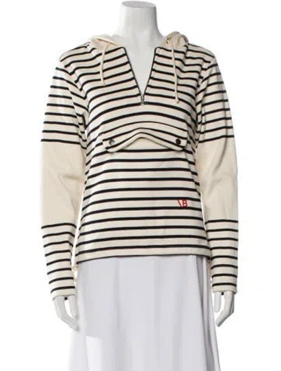 Pre-owned Victoria Beckham Striped V-neck Sweater W/ Tags In Neutral