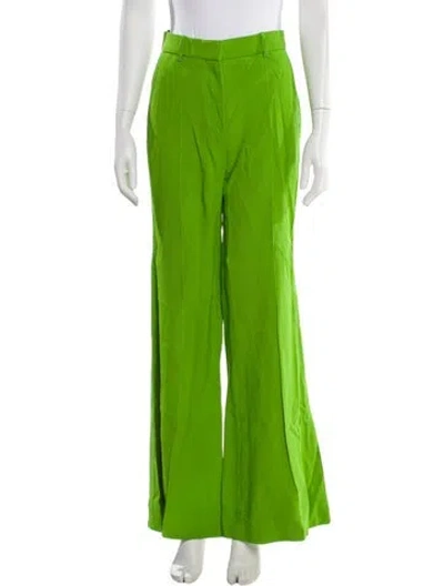 Pre-owned Victoria Beckham Striped Wide Leg Pants In Green