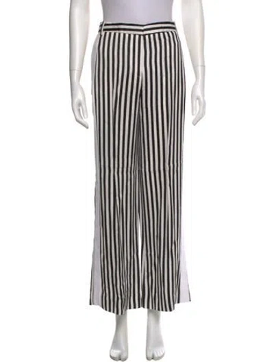 Pre-owned Victoria Beckham Striped Wide Leg Pants In White