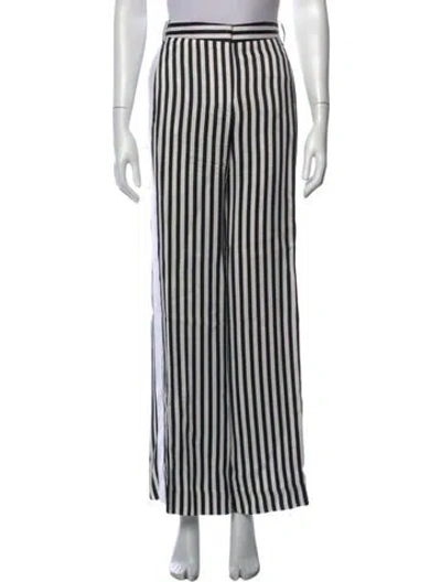 Pre-owned Victoria Beckham Striped Wide Leg Pants In White