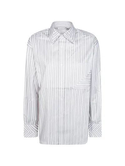 Victoria Beckham Stripe-print Pocket-detail Shirt In White