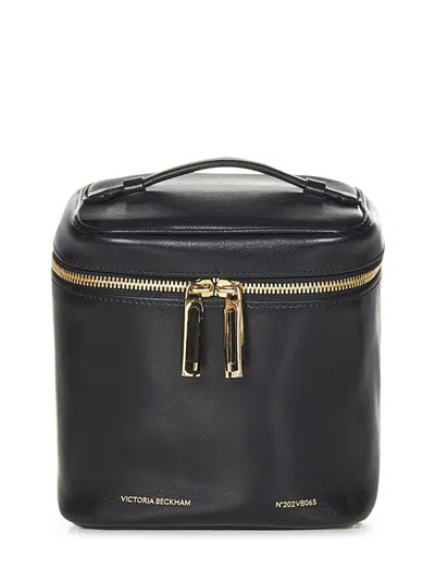 Victoria Beckham Structured Calfskin Shoulder Bag With Removable Strap In Black