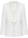 Victoria Beckham Structured Jacket With Deep V-neck And Satin Lapels