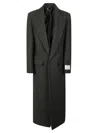 Victoria Beckham Structured Tailored Long Coat In Gray