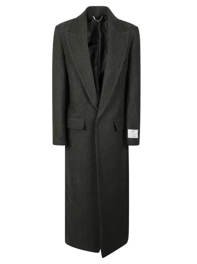 Victoria Beckham Structured Tailored Long Coat In Gray