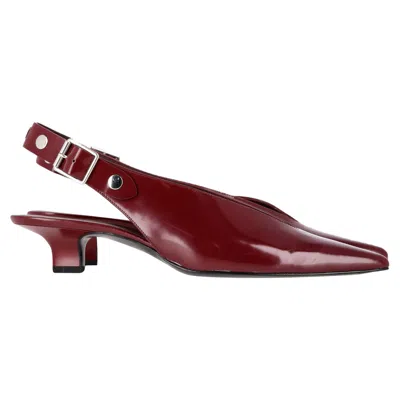 Victoria Beckham Studded Slingback Pumps In Red Patent Leather