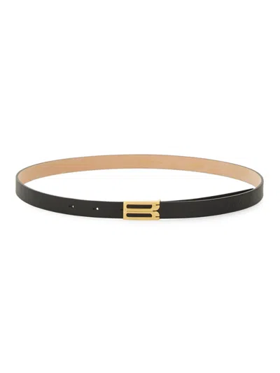 Victoria Beckham Stylish Belt With Structured Frame In Black