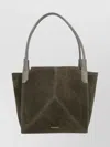 Victoria Beckham Suede Tote Bag Dual Handles In Green