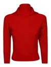 Victoria Beckham Double Knit Turtleneck Sweater In Red