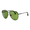 Victoria Beckham Sunglasses Aviator Full Rim, Black Frame And Green Lens In Black