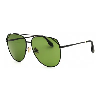Victoria Beckham Sunglasses Aviator Full Rim, Black Frame And Green Lens