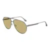 Victoria Beckham Sunglasses Aviator Full Rim, Silver Frame And Brown Lens In Silver