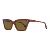 Victoria Beckham Sunglasses Cat Eye Full Rim, Red Frame And Brown Lens In Brown