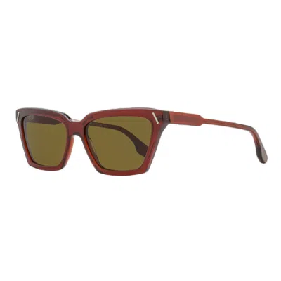 Victoria Beckham Sunglasses Cat Eye Full Rim, Red Frame And Brown Lens