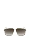 Victoria Beckham Gold Metal Sunglasses In Gray