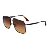 Victoria Beckham Sunglasses Square Full Rim, Black Frame And Brown Gradient Lens In Brown