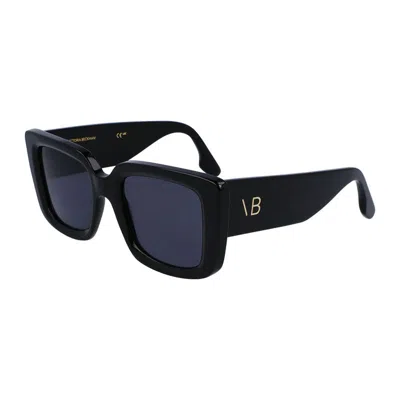 VICTORIA BECKHAM SUNGLASSES SQUARE FULL RIM, BLACK FRAME AND SMOKE LENS