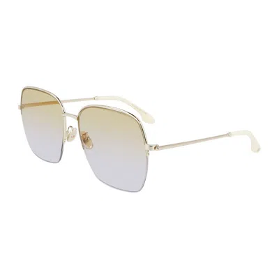 Victoria Beckham Sunglasses Square Full Rim, Gold/honey Frame And Honey Gradient Lens