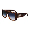 Victoria Beckham Sunglasses Square Full Rim, Havana Frame And Blue Gradient Lens Vb678s215 In Brown
