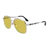 Victoria Beckham Sunglasses Square Full Rim, Silver Frame And Golden Brown Lens In Metallic