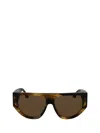 Victoria Beckham B-buckle 55mm Modified Rectangular Sunglasses In Striped Khaki