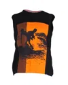 Victoria Beckham Surfer-print Tank Top In Black Viscose In Black