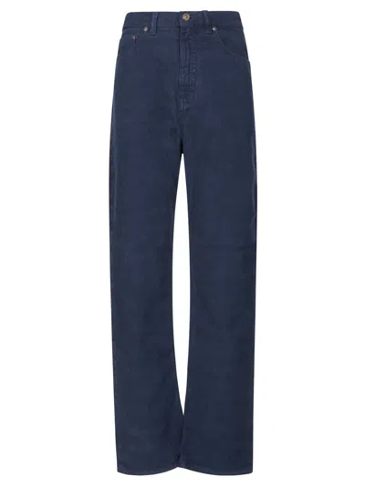 VICTORIA BECKHAM SUSPENDED DESIGN HIGH-WAIST JEANS WITH STRAIGHT LEG CUT