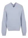 Victoria Beckham Wool And Cashmere Blend Jumper In Blue