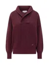 Victoria Beckham Shawl-collar Jumper In Burgundy