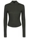 Victoria Beckham Ribbed-knit Wool Turtleneck Sweater In Green