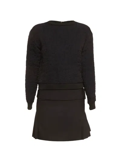 Pre-owned Victoria Beckham Sweater Overlay Mini Dress In Blue