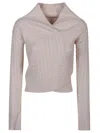 Victoria Beckham Wrap Detail Sweater In White