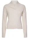 Victoria Beckham Wrap Detail Sweater In White
