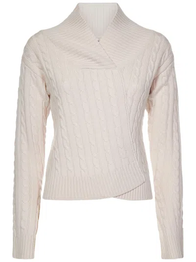 Victoria Beckham Wrap Detail Sweater In White