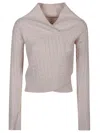 Victoria Beckham Wrap Detail Sweater In White
