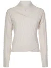 Victoria Beckham Wrap Detail Sweater In White