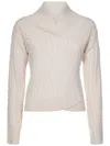 Victoria Beckham Wrap Detail Sweater In White