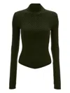 Victoria Beckham Ribbed-knit Wool Turtleneck Sweater In Green