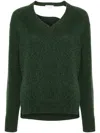 Victoria Beckham Maglia Scollo V Melamge In Green