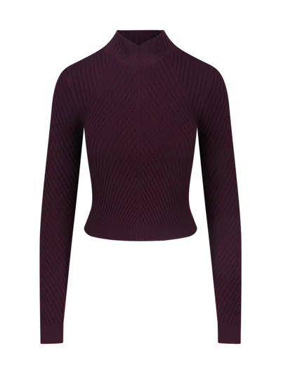 Victoria Beckham Merino Wool Sweater In Purple