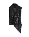 Victoria Beckham Symmetric Top In Black Sequin In Black