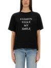 Victoria Beckham Slogan Printed Organic Cotton T-shirt In Black