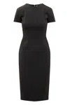 Victoria Beckham T-shirt Crepe Dress In Black