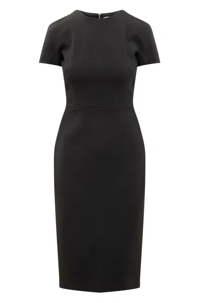 Victoria Beckham T-shirt Crepe Dress In Black