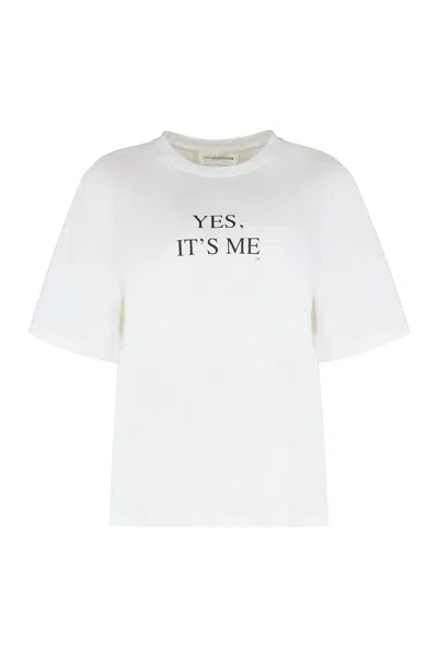 Victoria Beckham T-shirt In Cotton With Print In White