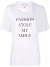 Victoria Beckham White T-shirt With Slogan Lettering On The Front In Cotton Woman In White