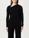 Victoria Beckham Asymmetric Cut Out Crewneck Top In Black