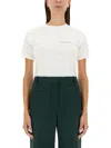 Victoria Beckham Womens White Logo-print Regular-fit Organic-cotton Jersey T-shirt Xl