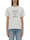 Victoria Beckham White T-shirt With Slogan Lettering On The Front In Cotton Woman