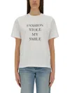 Victoria Beckham White T-shirt With Slogan Lettering On The Front In Cotton Woman
